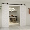 TSMST 12FT Sliding Barn Door Hardware Kit for Double Wood