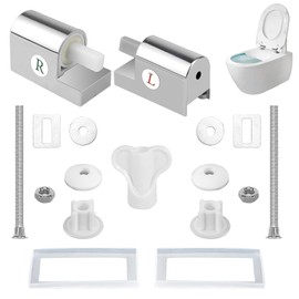 Homefantasy Universal Toilet Seat Hinges, Toilet Seat Soft-Close Hinges, Soft Close Toilet Seat Metal Hinges, Toilet Seat Replacement Parts, for Fixed Toilet Seat Parts to Install