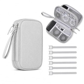 Bolsa de Almacenamiento para Accesorios Organizador Portátil Organizador de Doble Capa con Material Impermeable Resistente Arañazos para Cables USB Au