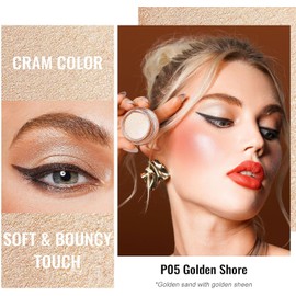 Paleta de maquillaje iluminador, colorete iluminador de larga duración, brillo suave altamente pigmentado, polvo bronceador iluminador fácil de extender, purpurina natural para la cara y el cuerpo (4#, all skin)