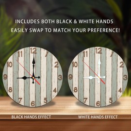 Rustic Farmhouse Style Wall Clock Wood Grain Design 10-Inch Wooden Wall Clock, Silent Movement, Battery Operated (AA Batteries Not Included), Artistic Home Decor, Perfect for Home Accents