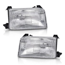 PIT66 Halogen Headlight Assembly w/o Bulbs Compatible with 1992-1997 Ford F150 Bronco/Fit 1992-1997 Ford F250 Super Duty & 1997 Ford F250 Left & Right Pair F2TZ13008A, F2TZ13008B