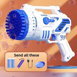 Bubble Machine Bazooka Machine ‚Äì 69 Hole Blaster with Colored Lights ‚Äì Fun Outdoor Toy for Kids & Adults ‚Äì Perfect for Weddings, Birthday Parties:_Limited Edition Rocket Bubble Machine - pink