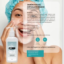 Jabón facial hipoalergénico para piel rosácea set de 2 Beohemp