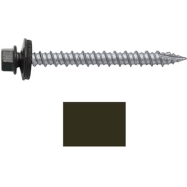 Metal ROOFING SCREWS: (250) 10 x 2" Dark Bronze Hex Head Sheet Metal Roof Screw. Self starting metal to wood siding screws. EPDM washer. Colored head