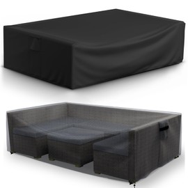 Gasadar Outdoor Patio Furniture Covers Waterproof,500D Oxford,All Weather Protection Patio Table Covers for Outdoor Furniture Set,98" L x 98" W x 28" H,Black