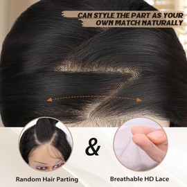 SUKRI SUKRI Brown Highlight Wigs for Women 13X4 Black and Brown Synthetic Lace Front Wig 26 Inch Long Wavy Wigs with Baby Hair Pre Pluck Highlight Wig Natural Daily Use