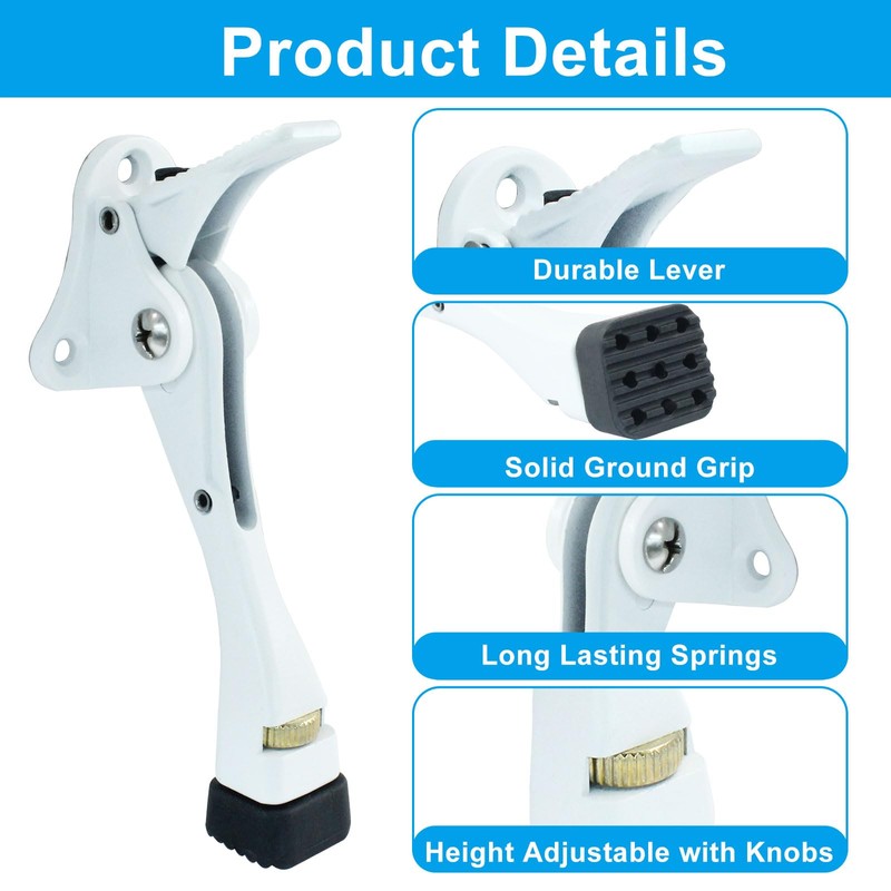 vibedor 1 Pack Kick Down Door Stopper, White Heavy Duty