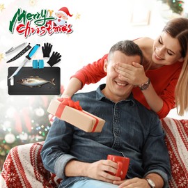 Mossy Oak Fish Fillet Knife Set, 5 PCS Fish Cleaning Kit Includes 7" Fishing Knife, Non-Slip Fish Fillet Mat, Knife Sharpener, Fish Scaler Remover and Cut Resistant Gloves, Fishing Accessories Gifts