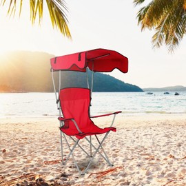 Edge by Body Code Foldable Beach Canopy Chair with Sun Protection & Cup Holder, 330Lbs Load