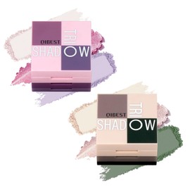 ZAMANIYA Shadow Blocks Eyeshadow Palette, Stacked Eye Shadow Trio, 2 PCS (04 White Sugar & 05 AOMI HIBARI)