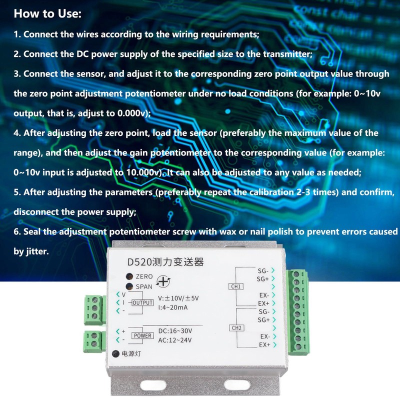Pressure Transmitter Force Measurement Transducer Sensor 2 In 1 Out
