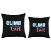 Climb like a Girl Extreme Sports Ice Climbing Throw Pillow