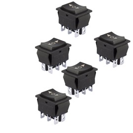 WANGCL 5PCS Rocker Switch Toggle Switch Reset Switch AC 250V DPDT Button ON/OFF/ON 6 Pin for Car Motorcycle Boat or Home Appliances -KCD4