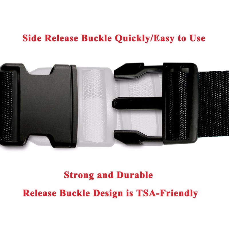 2 Pack Suitcase Belts, Adjustable Luggage Straps, Bright Colors Travel