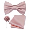 Branduce Mens Light Dusty Rose Bow Tie for Wedding Solid