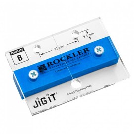 Jig IT Hinge Mounting Plate Template B – T-Track Mounting Hole Hinged Plates - Durable Acrylic Hinge Template w/Polymer Fence - European Cabinet Hinges for Frameless Cabinets.