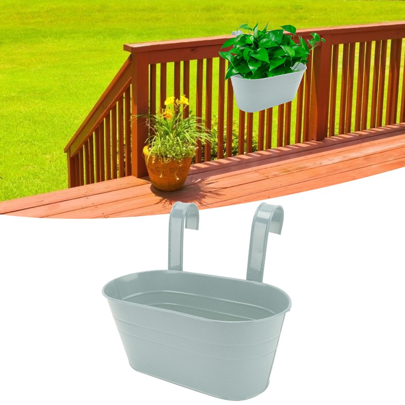 Hanging Flower Planter Iron Bucket Flower Pot Holder with Detachable