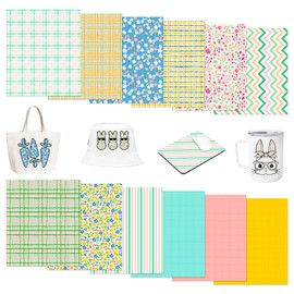 Tintnut Plaid Patterned Sublimation Ink Transfer Paper - 12 Sheets 12"x10", Easter Plaid Sublimation Transfer Paper Compatible with Cricut for DIY Mugs, Tumblers, Key Chain, T-Shirts