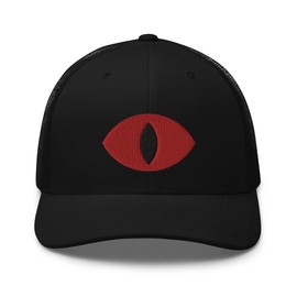 RIVEMUG Cult of The Lamb Eye Trucker Hat Curved Bill Mid Crown Adjustable Gaming Cap Black