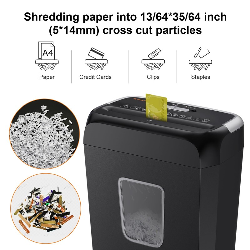Bonsaii Paper Shredder for Home Use, 3.4 Gal Wastebasket, 6