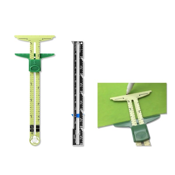 YAFIYGI Sewing Rulers and Guides for Fabric 2 Pieces 5-in-1