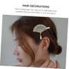 Vaguelly 4pcs Elegant Pearl Fan Hairpins Stylish Hair Clips for