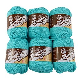 Bulk Buy: Lily Sugar'n Cream Yarn 100% Cotton Solids and Ombres (6-Pack) Medium #4 Worsted (Seabreeze Solid)