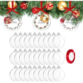JMNHSOA Acrylic Christmas Decoration Ornaments 10 cm Pack of 25