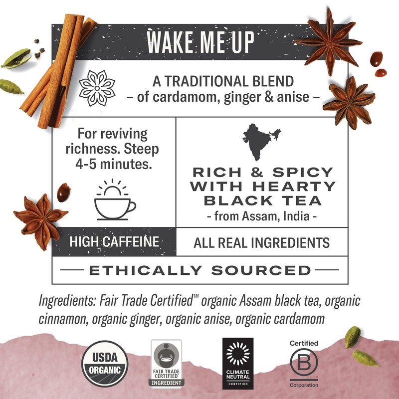 Numi Organic Golden Chai Tea, 18 Tea Bags, Assam Black