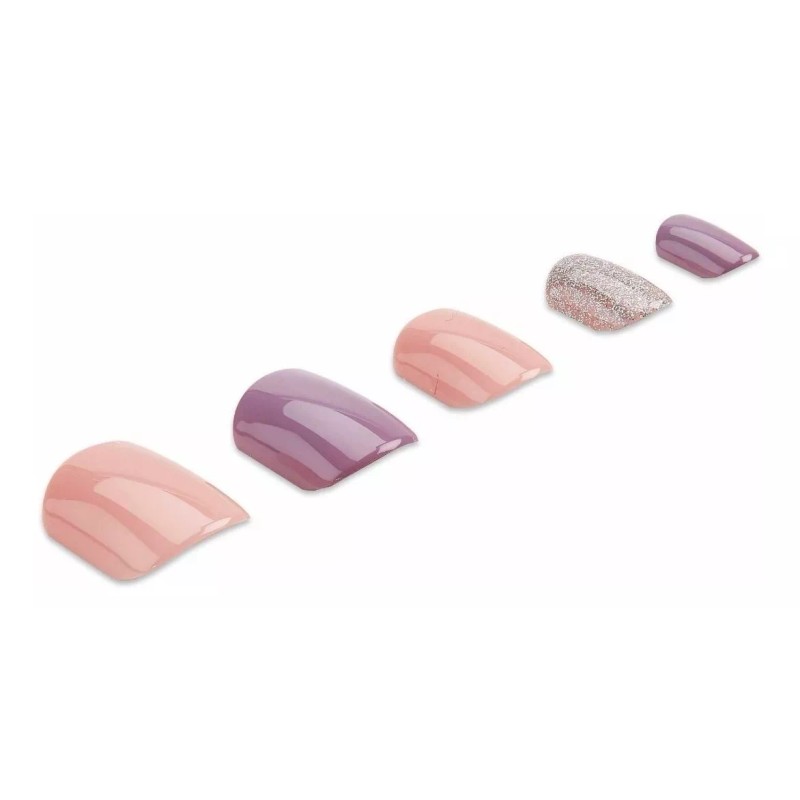 Ardell Uñas Postizas Decoradas Rosa Lila Glitter Brillos Premium