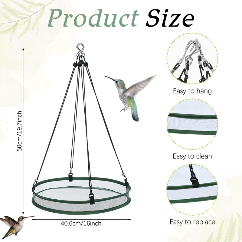 FoldTier 1 Pieces Universal Wild Bird Seed Catcher Hanging Hoop