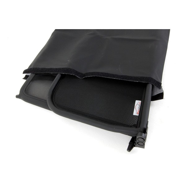 Wind Deflector Bag 120 x 30 cm Black Faux Leather
