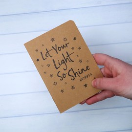 Let Your Light So Shine Notebook, Devotional Journal, Inspirational Gifts for Women, 4 x 5 ¾ Inches, 20 Blank Lined Pages