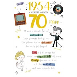 Blast From The Past Year You Were Born In A Decade To Remember 2024 70th Birthday Card