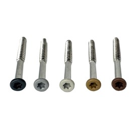 Ceta Painted Head Decking Screw for Composite Decking, Colour Matched Screw, Coloured Screw, 4.2 x 55mm Stainless Steel Colour Coded Screw, 5 Colours, Pack of 50. (Silver (RAL7044))