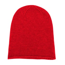 Shorts of Hawick Women's 100% Cashmere Beanie Hat - Bright Red - Made in Scotland by Love Cashmere, Bright Red, One Size