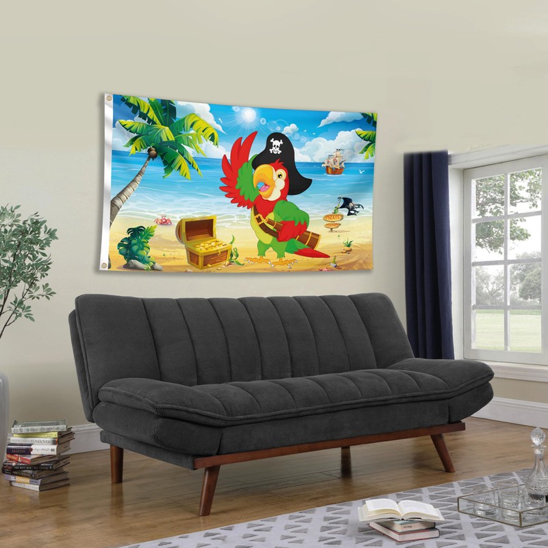 Pirate Flag – Jolly Roger Flag with Parrot - Double-sided