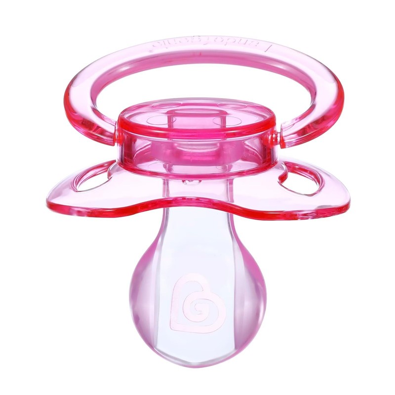 Landofgenie Dummy for Adults Bone Shape Transparent Dummy Pink