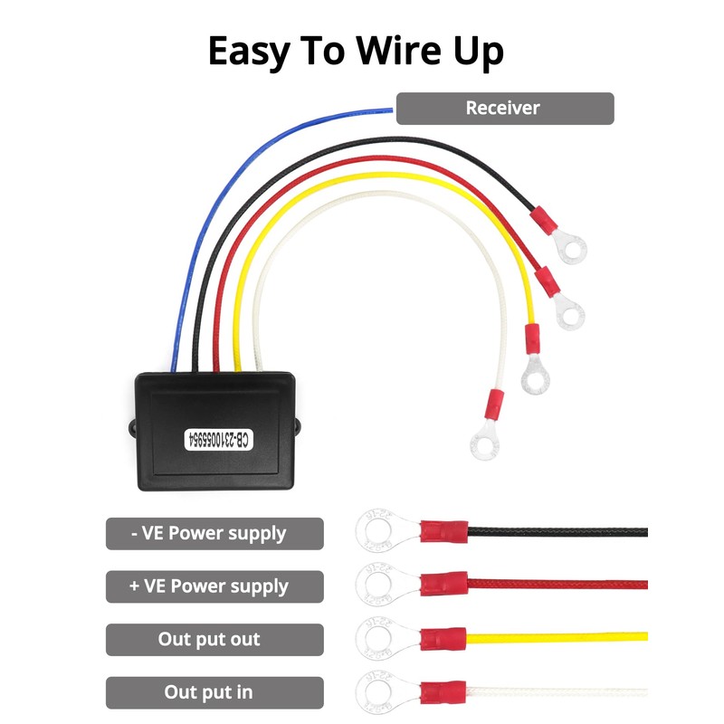 QWORK Wireless Remote Control Winch Kit - 12V, 250A, Steel,