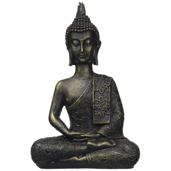 Statua Buddha Thailandese - Statuetta decorativa Zen e Feng Shui - dona un'atmosfera rilassata e rilassante alla tua casa - Statua portafortuna colore bronzo - Altezza: 21 cm - Zen'Light