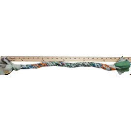 Dog Puppy Tug Pull Toy Rope Play Durable Interactive Entertaining Heavy Duty Fleece Square Braid by KNOTS SO FAST (Green)