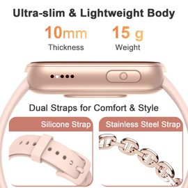 Fitoncloud Smart Watches for Women,1.47" Smartwatch Ladies with BLE5.3 Calls,AI Q&A,Heart Rate/Sleep Monitor,130+ Sports Fitness Tracker with Pedometer/Calories,IP68 Waterproof Watch for Android iOS