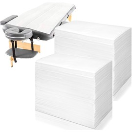 Pack of 200 Disposable Fitted Sheets for Massage Tables, Disposable Bed Sheet for Spa Massage Table, Hotels, Non-Woven Fabric, 80 x 180 cm, White