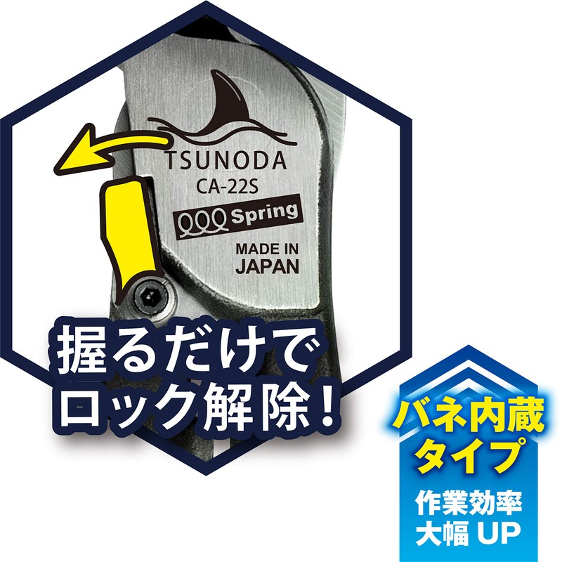 Tusnoda CA-22S Yellow Shark 22 Spring Loaded Cable Cutter 5.9