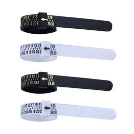 Ring Gauge Bands, Set of 4, Compatible with Japanese Standard No. 1 - 30, Ring Gauge, Ring Gauge, Finger Size, Reusable, Japanese Size (1-30), For Kids, Women, Men, Finger Size (Rings), Professional