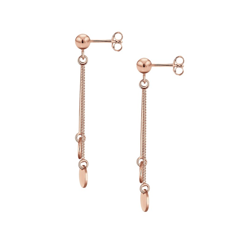 Elli Geo Basic Women's Earrings Chain Circle Bar in 925