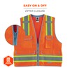 Ergodyne GloWear 8254HDZ Class 2 Heavy-Duty Surveyors Safety Vest ,Orange,