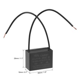 uxcell Ceiling Fan Capacitor CBB61 4.5uF 250V AC 2 Wires Metallized Polypropylene Film Capacitor 38x29x18mm for Electric Fan Pump Motor Generator