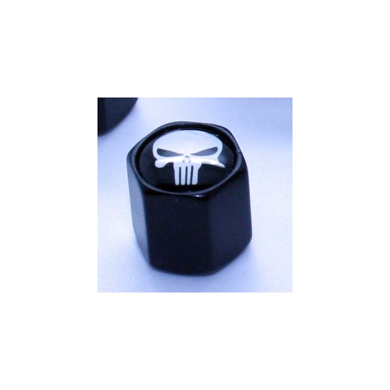 LED-Mafia 4 Valve Caps + Key Fob – Skull Black
